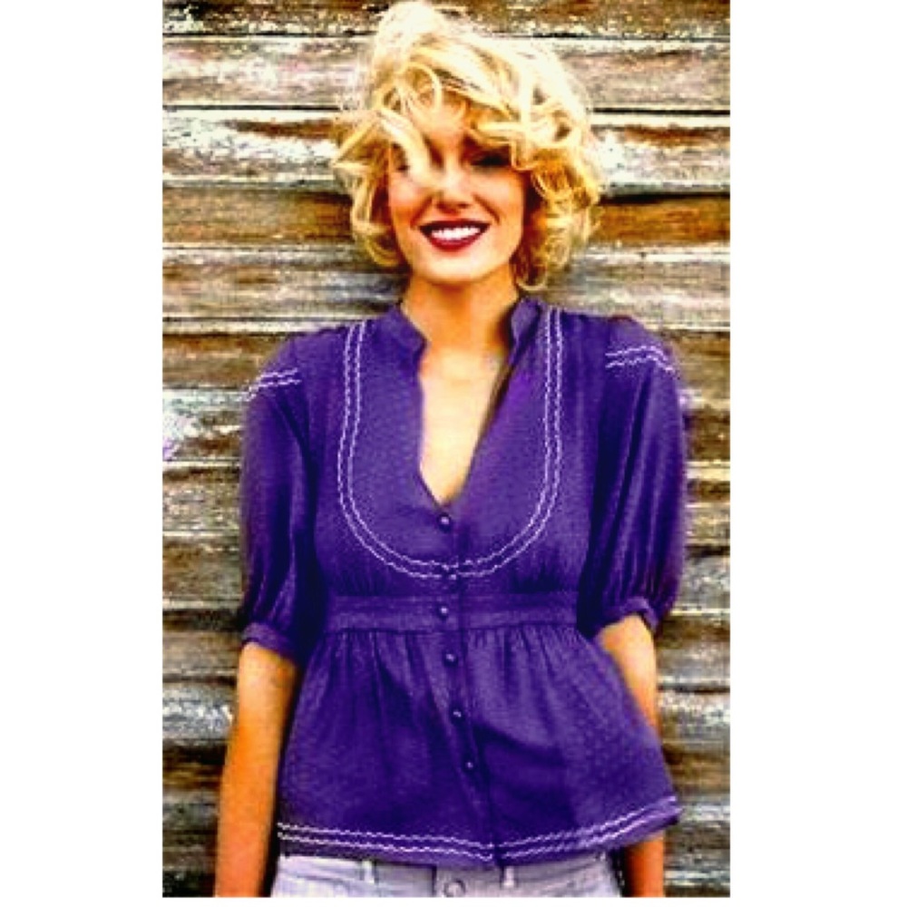 Anthropologie | Maeve Paloverde Silk Blouse